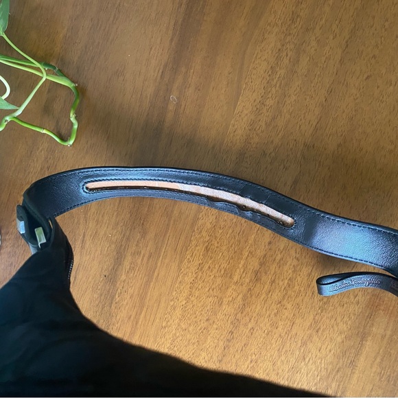 Salvatore Ferragamo Black Leather Trim Nylon Shoulder Bag Y2K Style Hobo Purse - Picture 9 of 16